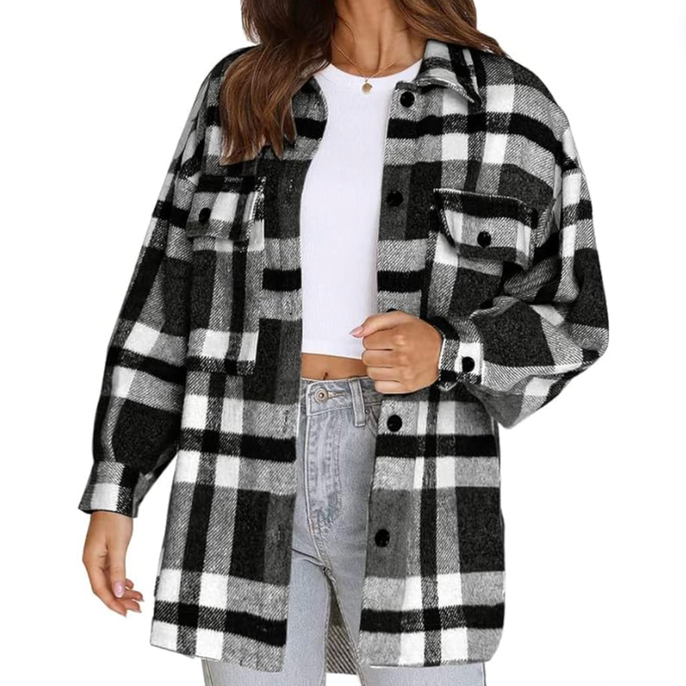 Black and White Flannel Shacket