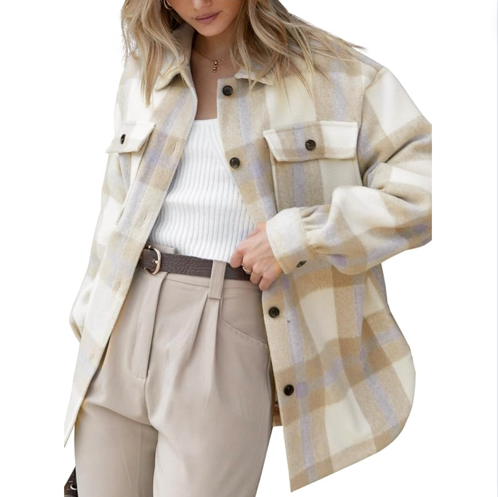 Lavender and Beige Shacket
