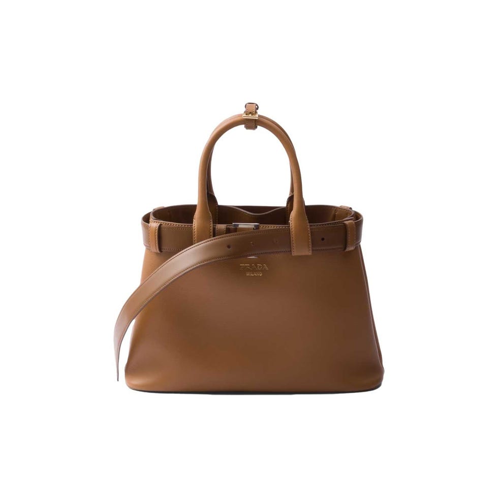 Buckle Medium Leather Handbag With Belt