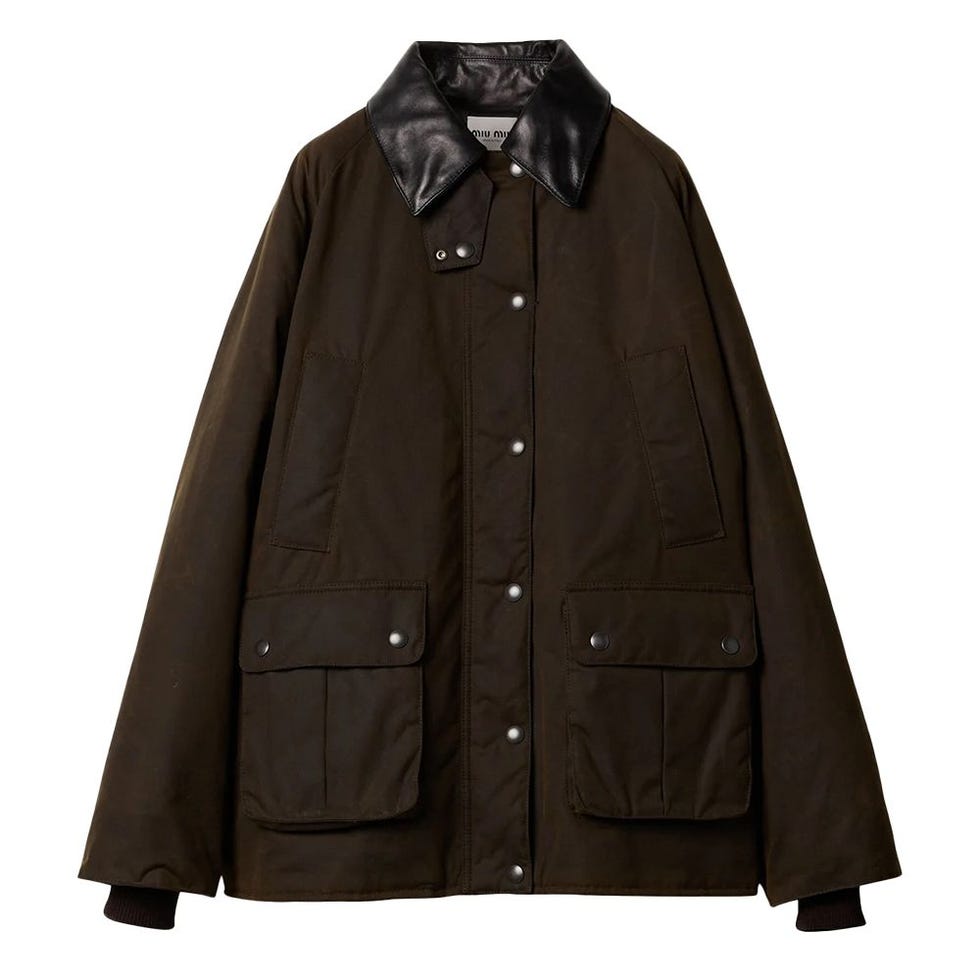 Waxed Canvas Leather Collar Oversize Jacket
