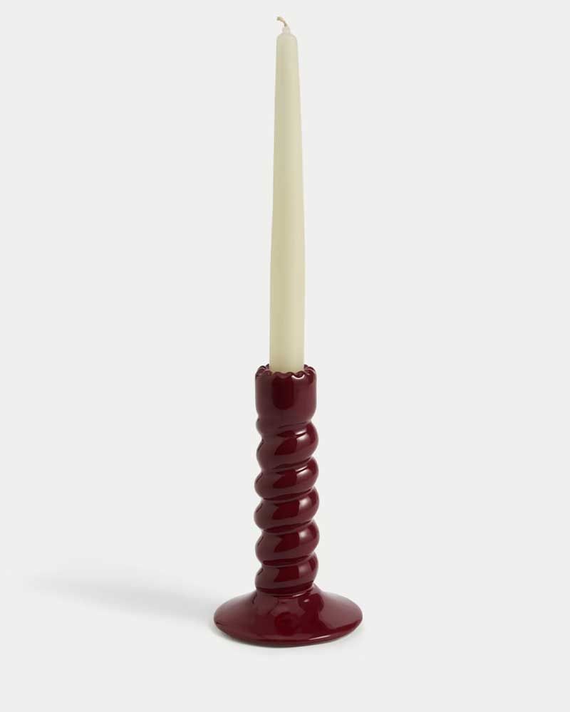 Twisted Ceramic Dinner Candle Holder