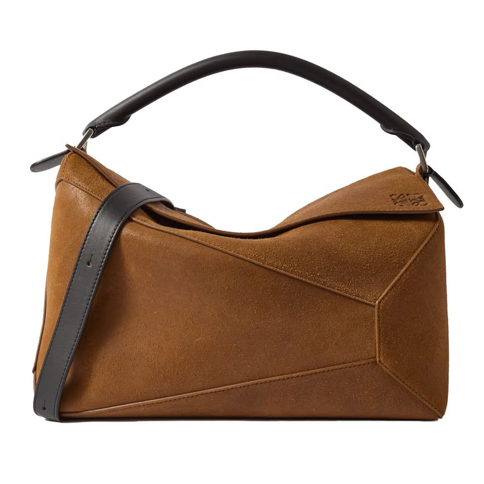 Puzzle Suede Shoulder Bag