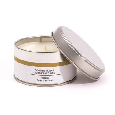 Hinoki Wood Tin Candle