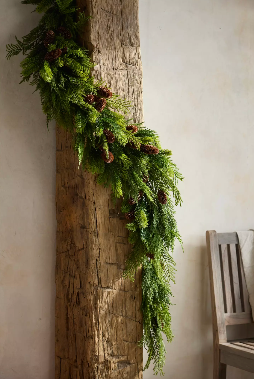 Forest Pinecone Faux Garland