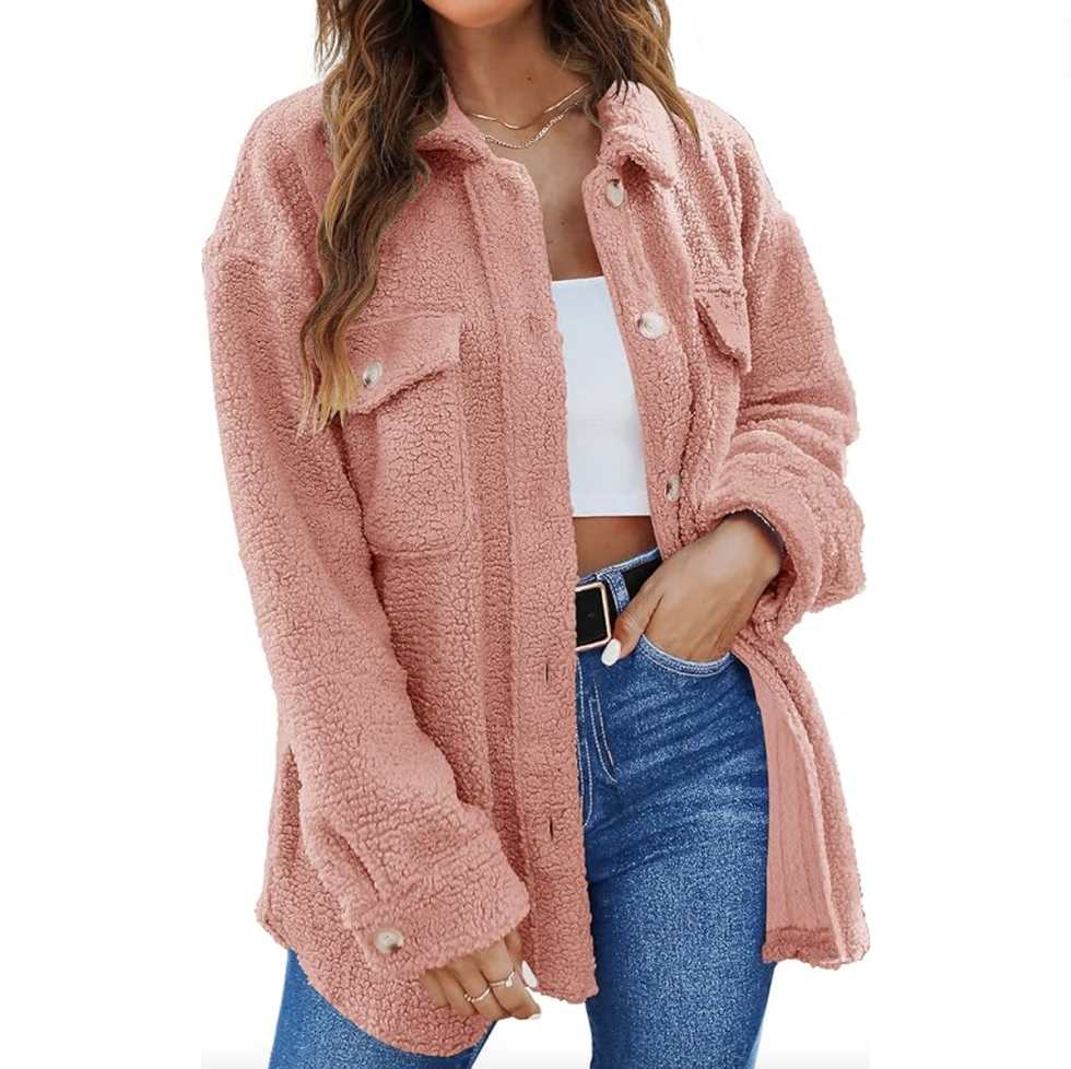 Pink Fleece Shacket 
