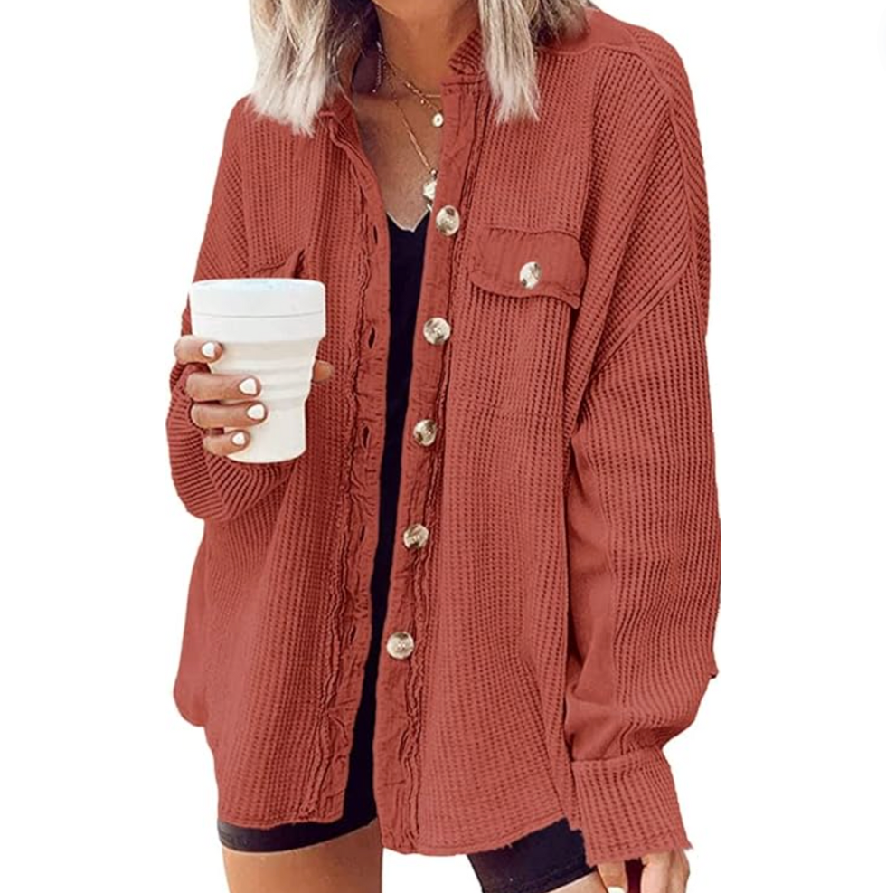 Free People Solid Nomad Shacket Dreamy Mulberry Red hot Cardigan Jacket Extra Small