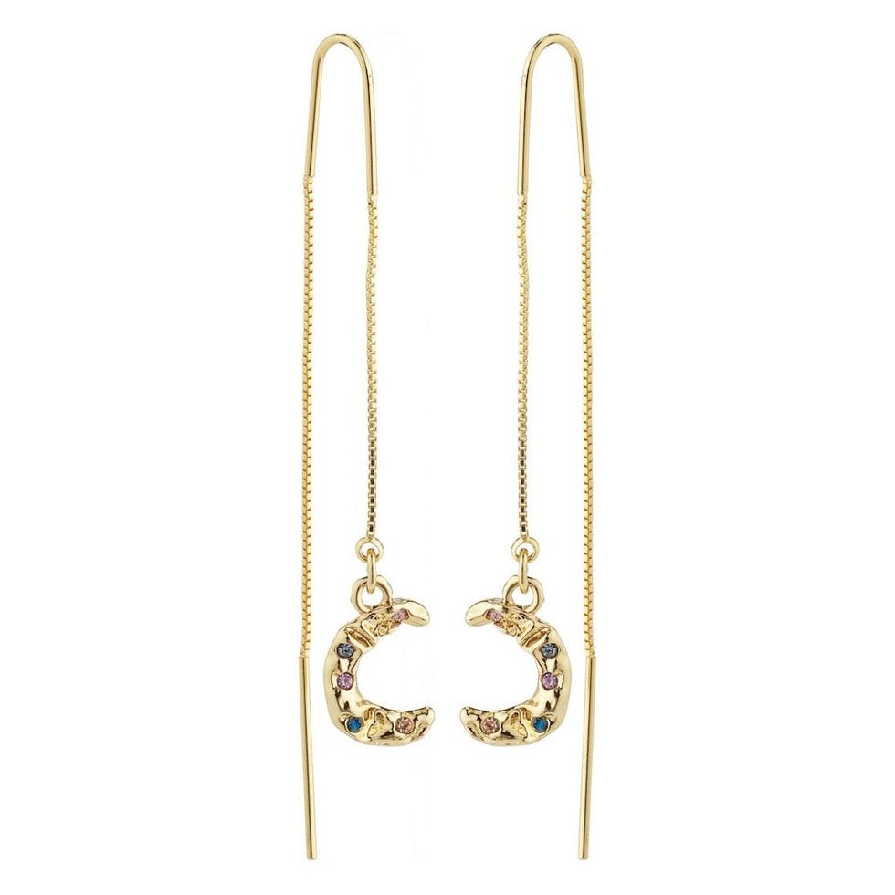 Remy Moon Recycled Chain Earrings