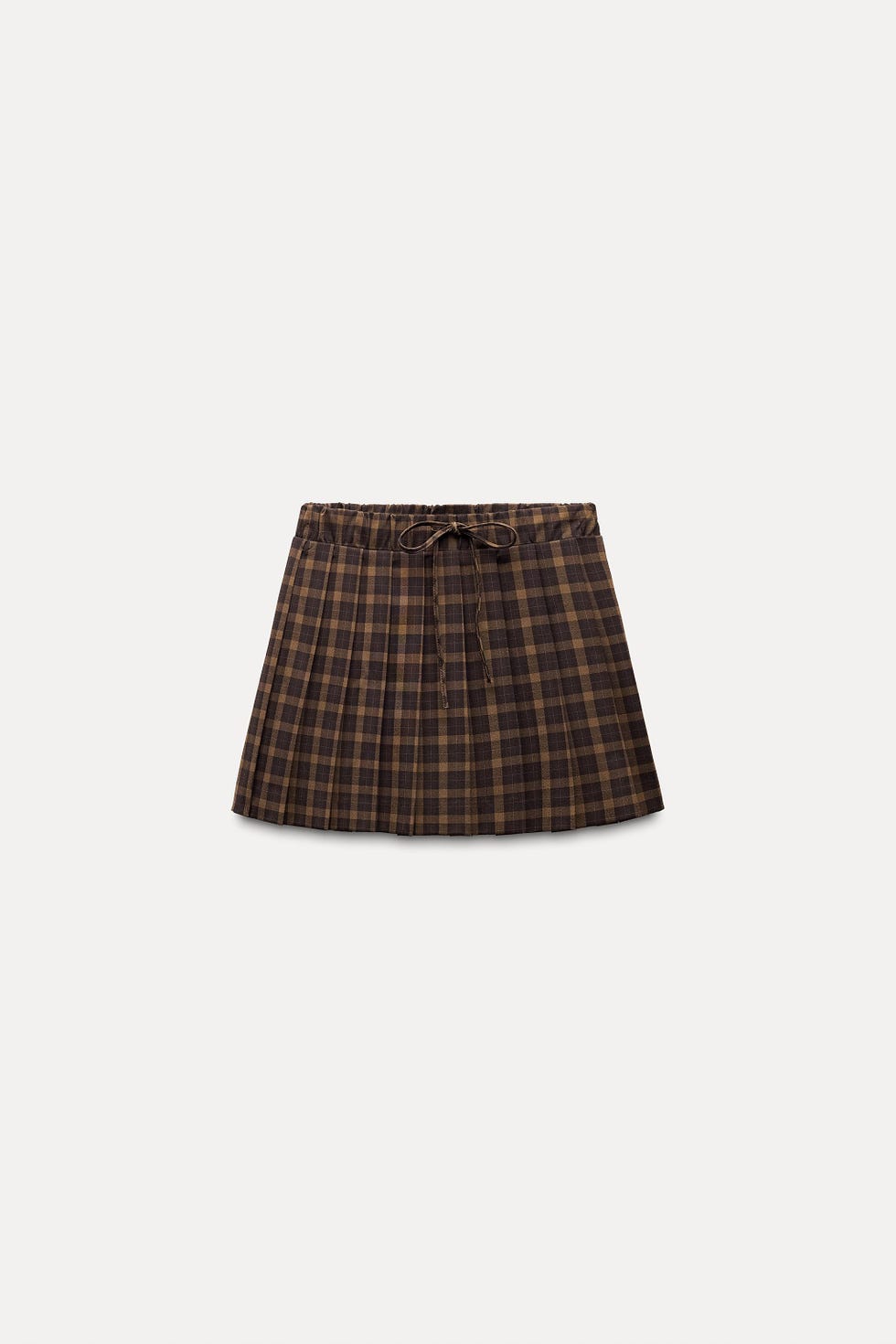 Mini plaid pleated skirt