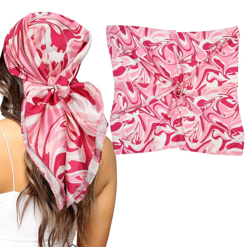 35” Silk Scarf with Liquid Pattern