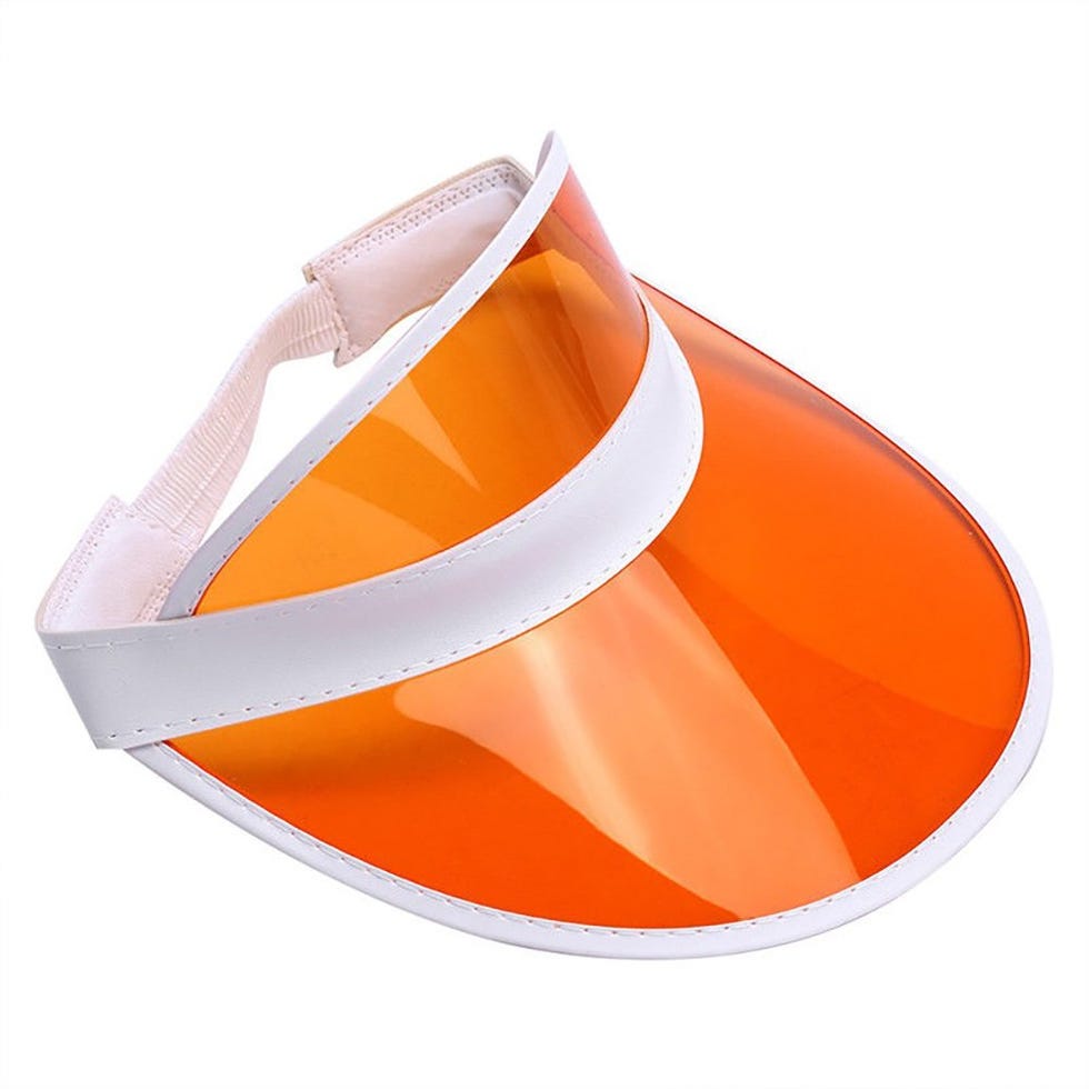 Clear colored plastic sun visor