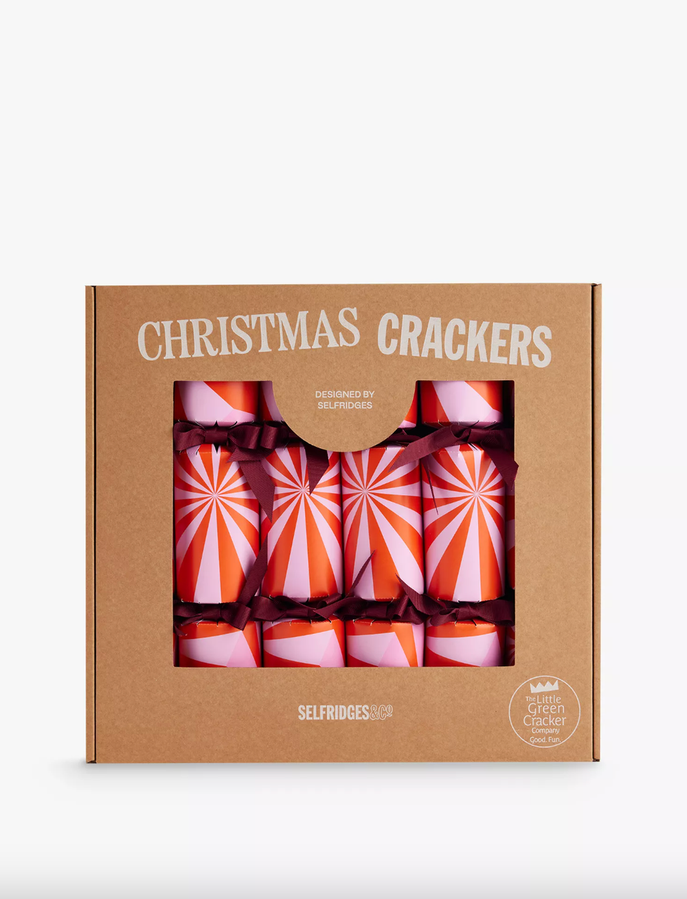 Stripe-graphic Christmas crackers, set of six