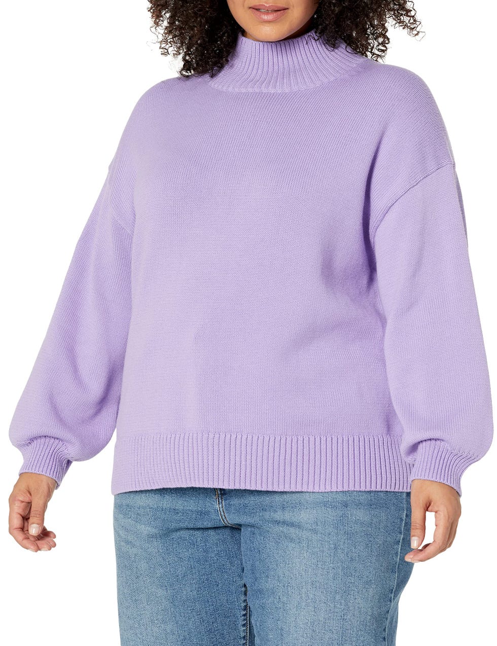 Cotton Funnel-Neck Sweater