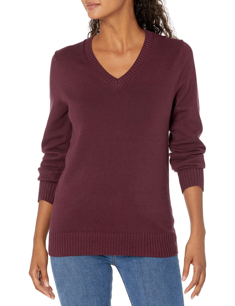 100% Cotton V-Neck Sweater