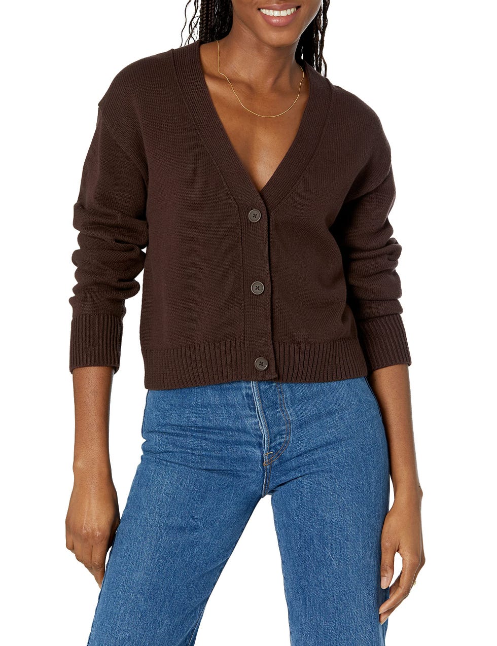 V-Neck Cropped Cardigan