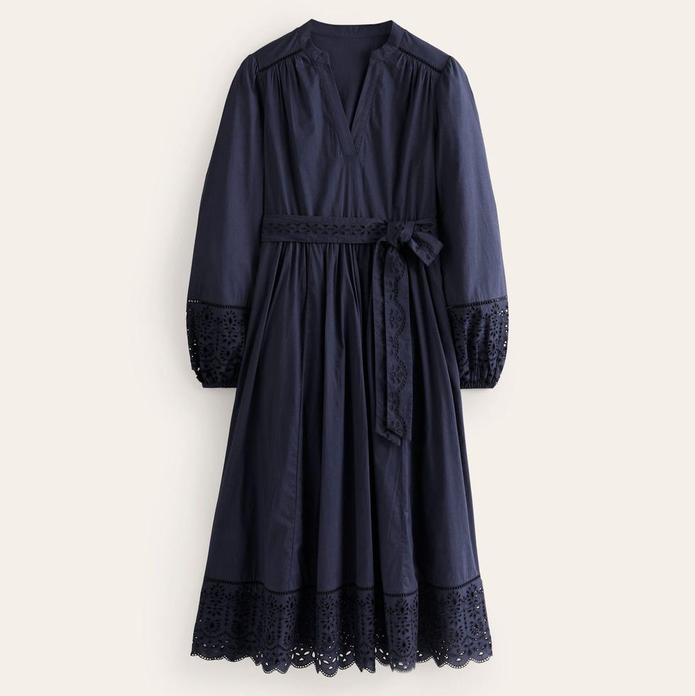 Jen Broderie Cotton Midi Dress