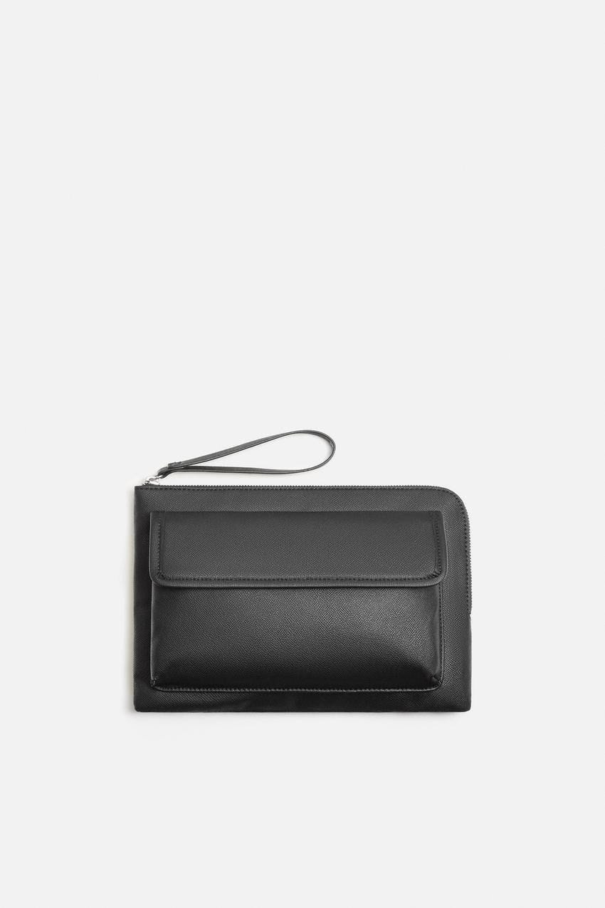 Textured clutch with flap