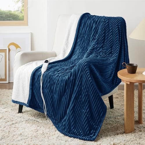 Bedsure Soft Ribbed Flannel Electric Blanket
