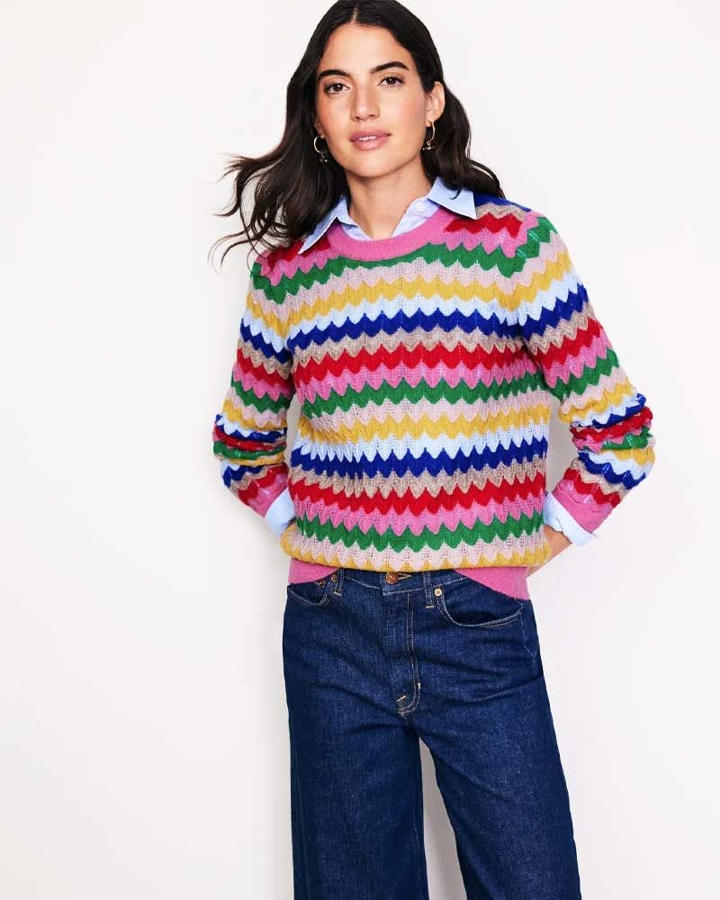 This colourful Boden jumper is a must-have piece this autumn 2024