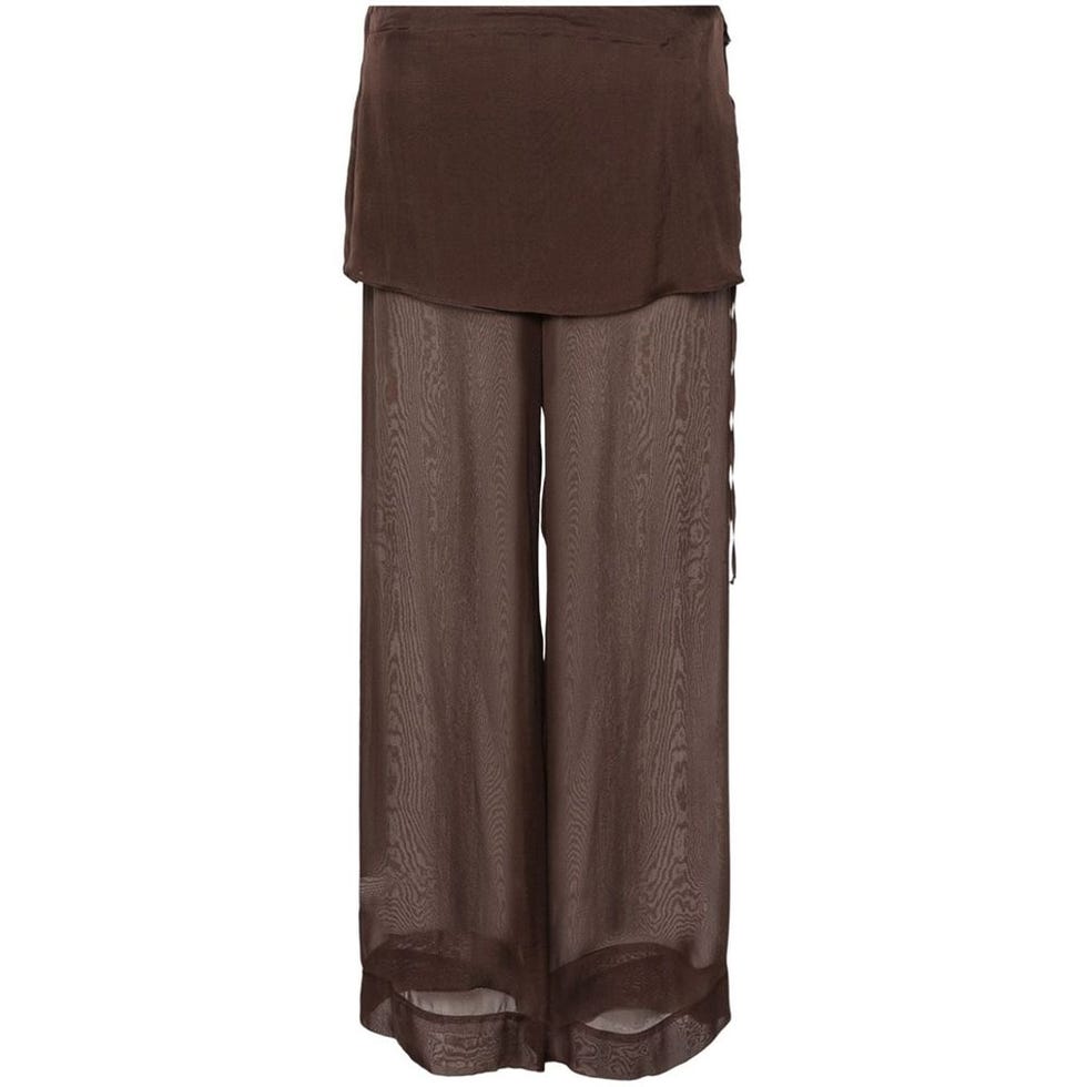 Brown Silk Archive Trousers