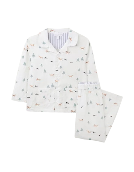 Organic Cotton Relaxed Fit Traditional Flannel Woodlands Pyjamas (1-12yrs)