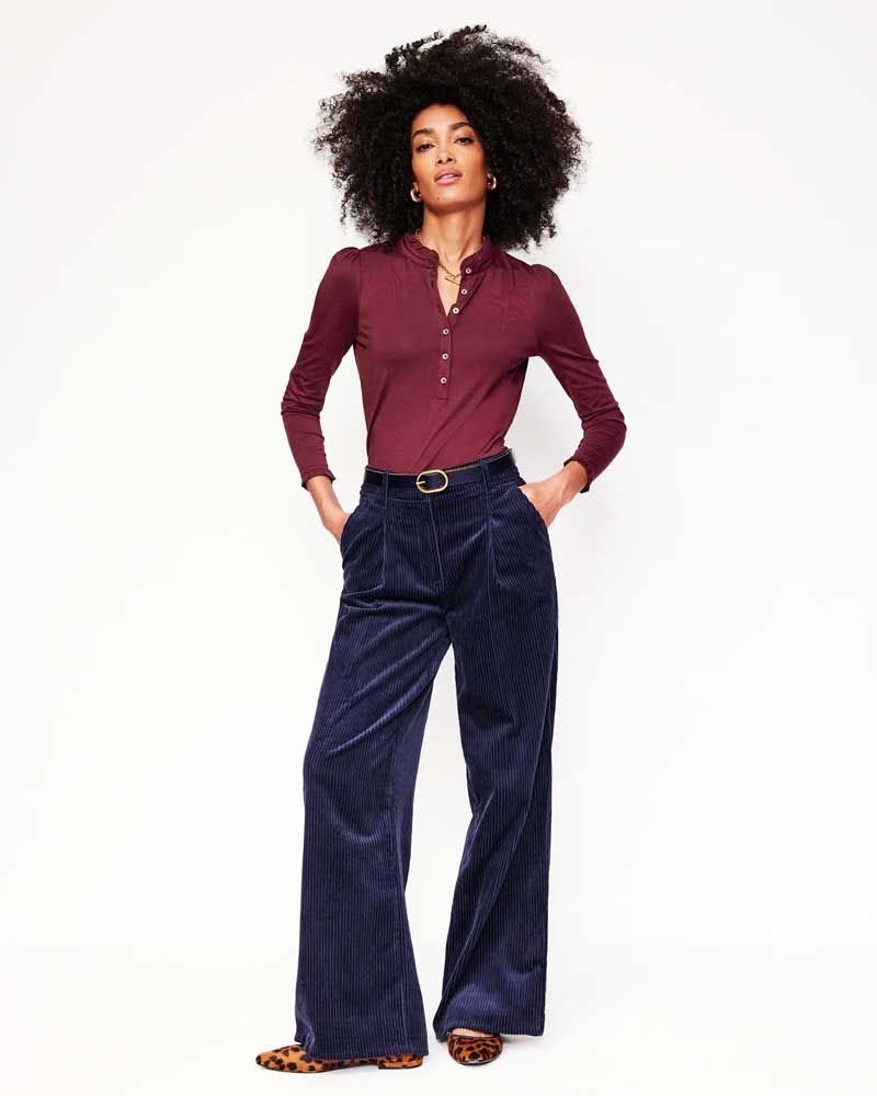 Supersoft Frill Henley Top