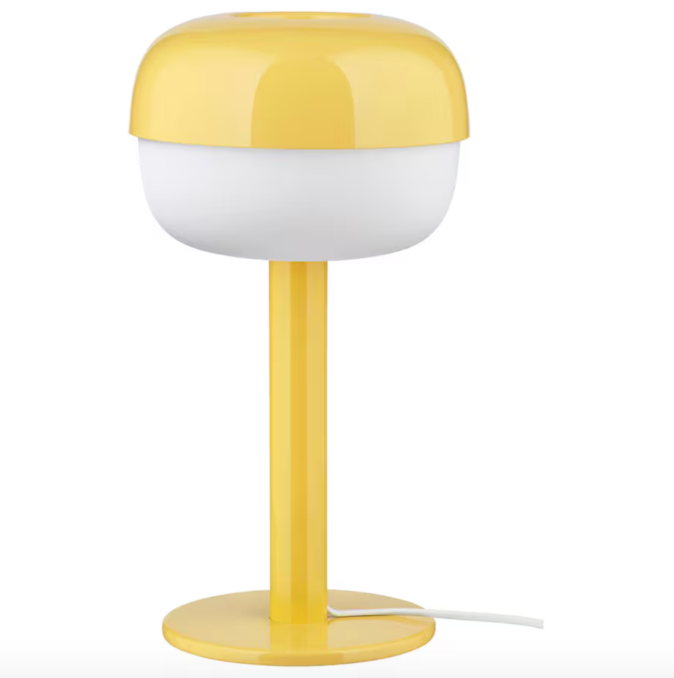 Lámpara de mesa en color amarillo