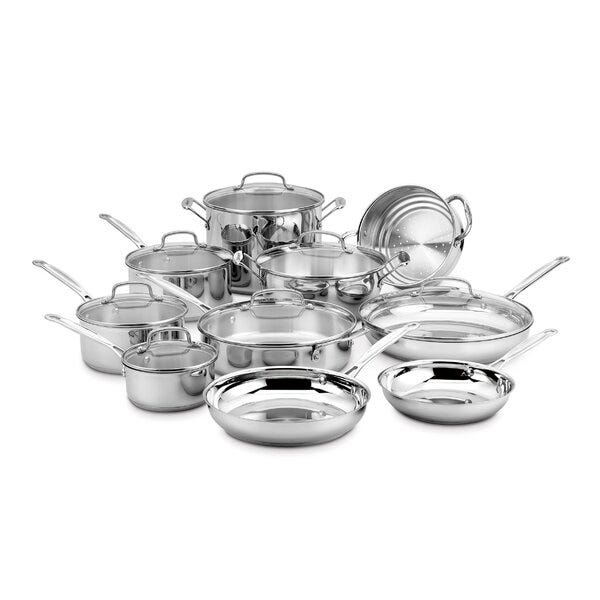 Chef's Classic 17-Piece Stainless Steel Cookware Set