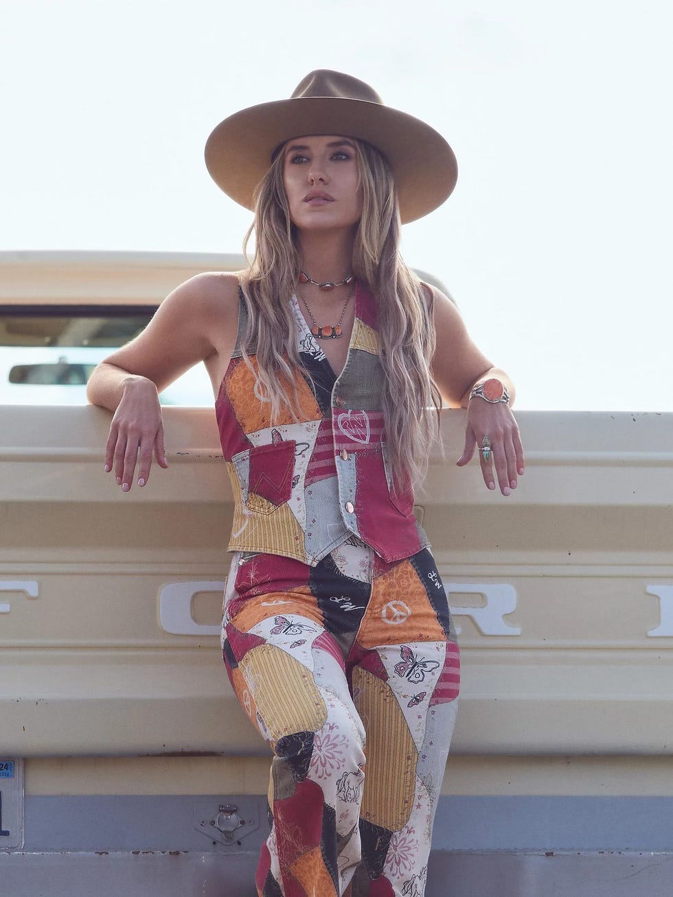 Printed Patchwork Vest