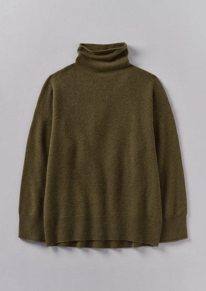 Roll Neck Wool Cashmere Sweater
