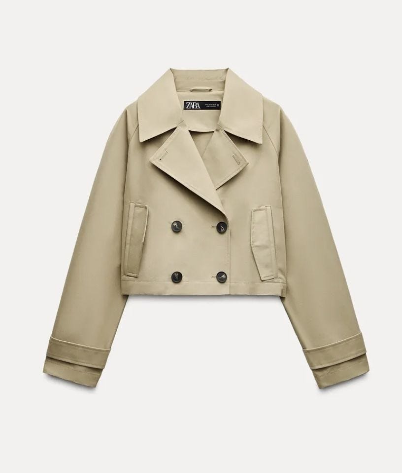 : Cazadora corta estilo trench