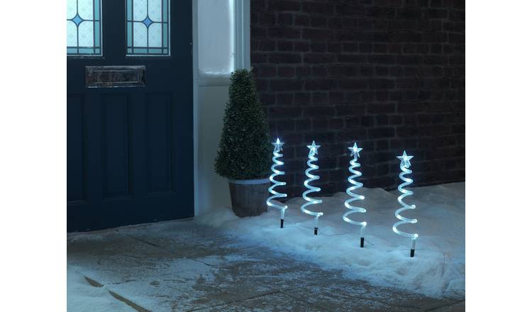 Pack of 4 Christmas Spiral Tree Path Finder Lights