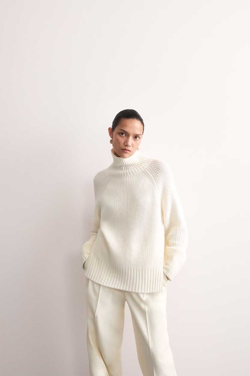 Pure Merino Wool Funnel Neck Jumper