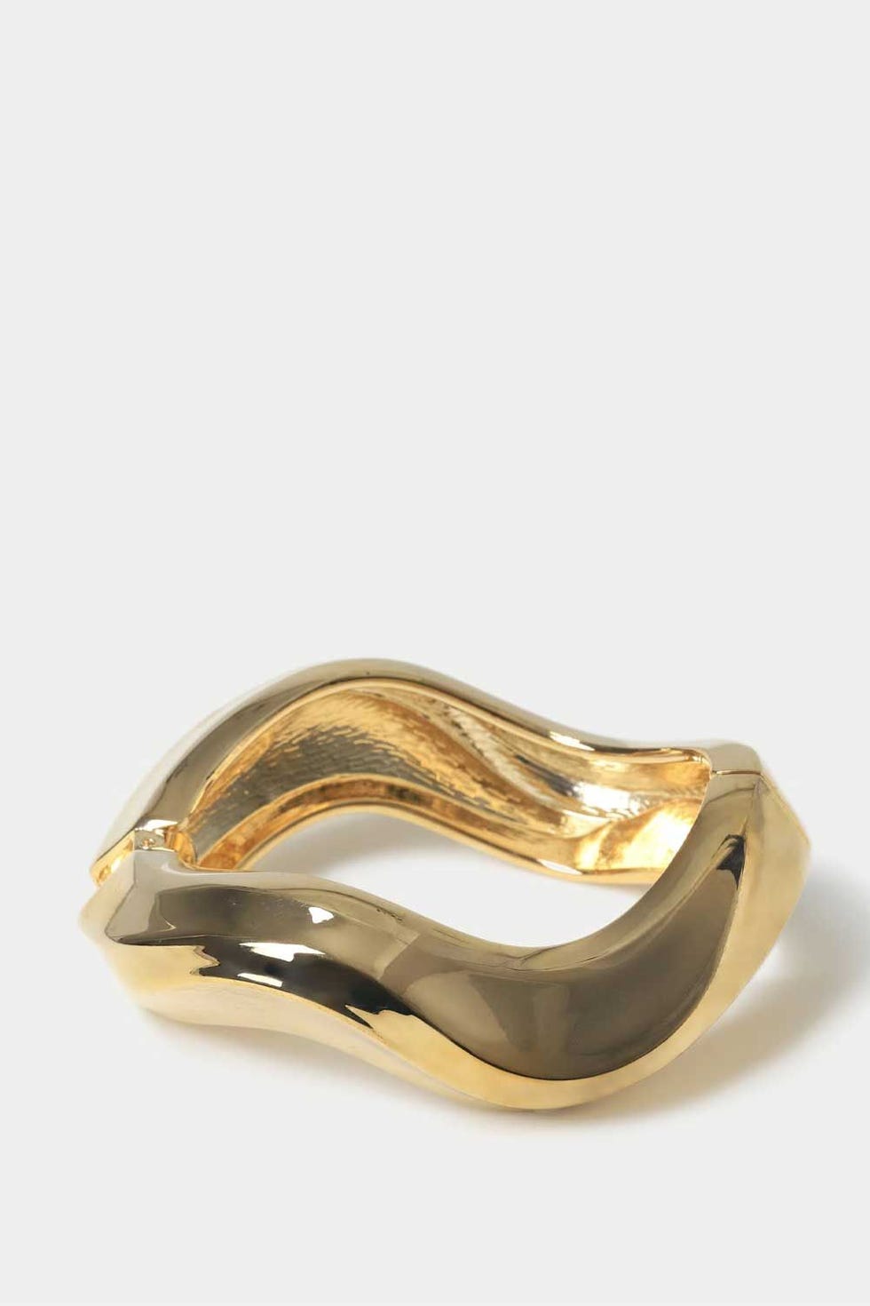 Gold Tone Chunky Wave Bangle