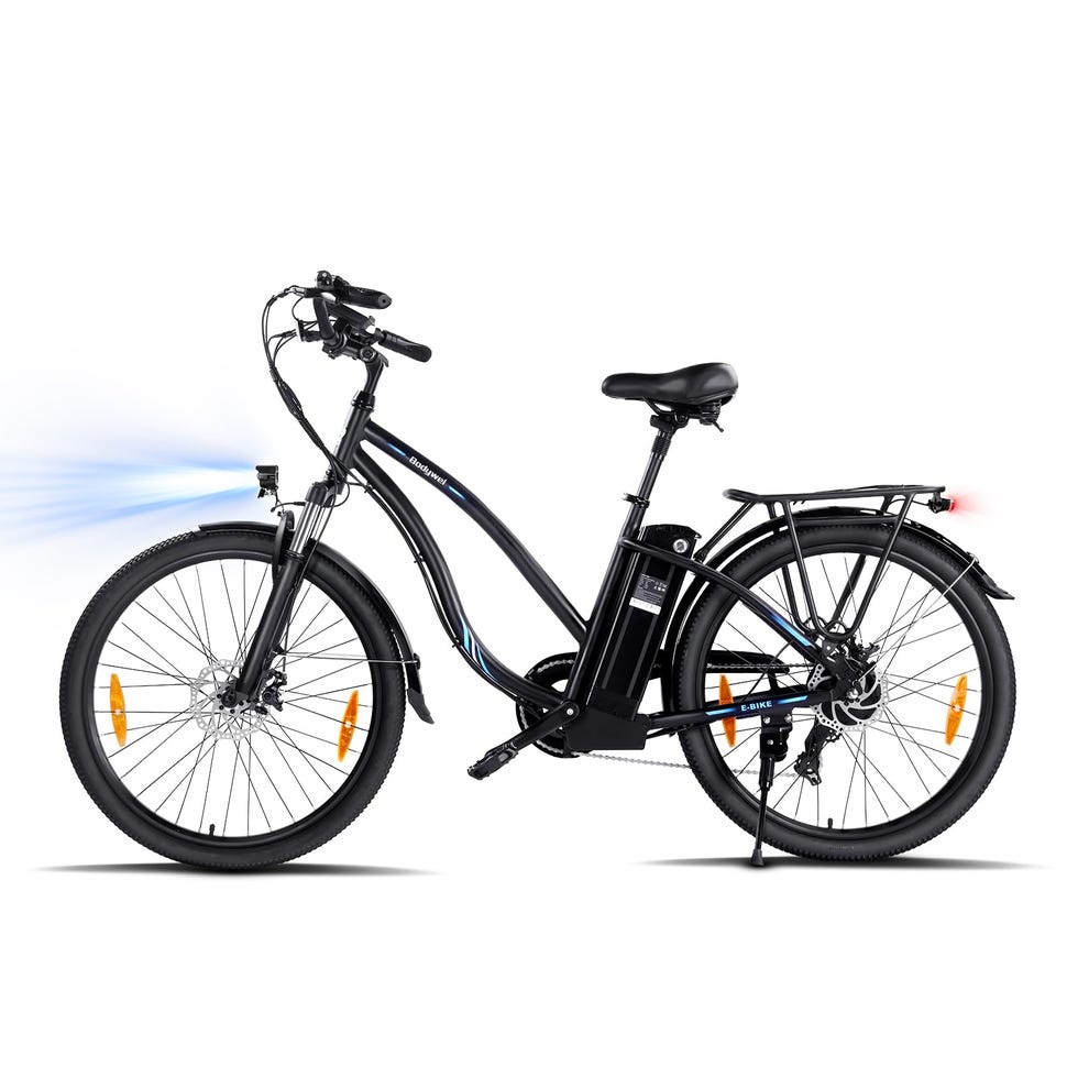 Bodywel A26 Bicicletta Elettrica da Città da 26'', Bicicletta Elettrica con Batteria Rimovibile da 36V 15.6Ah, Autonomia Massima di 100KM, Display LED, APP, Bicicletta Elettrica da Montagna per Adulti