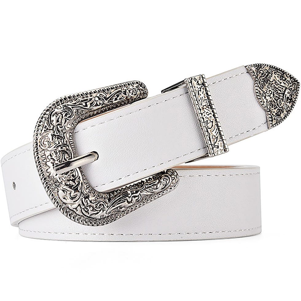 White Western Cowboy Belt