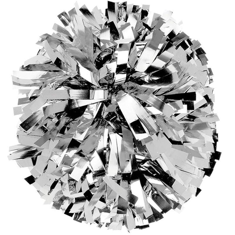 Metallic Silver Pom Poms