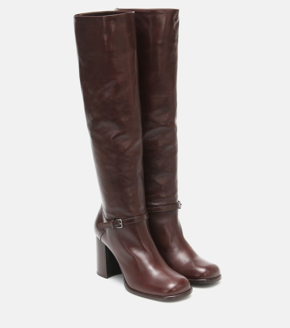 Leather Knee-High Boots