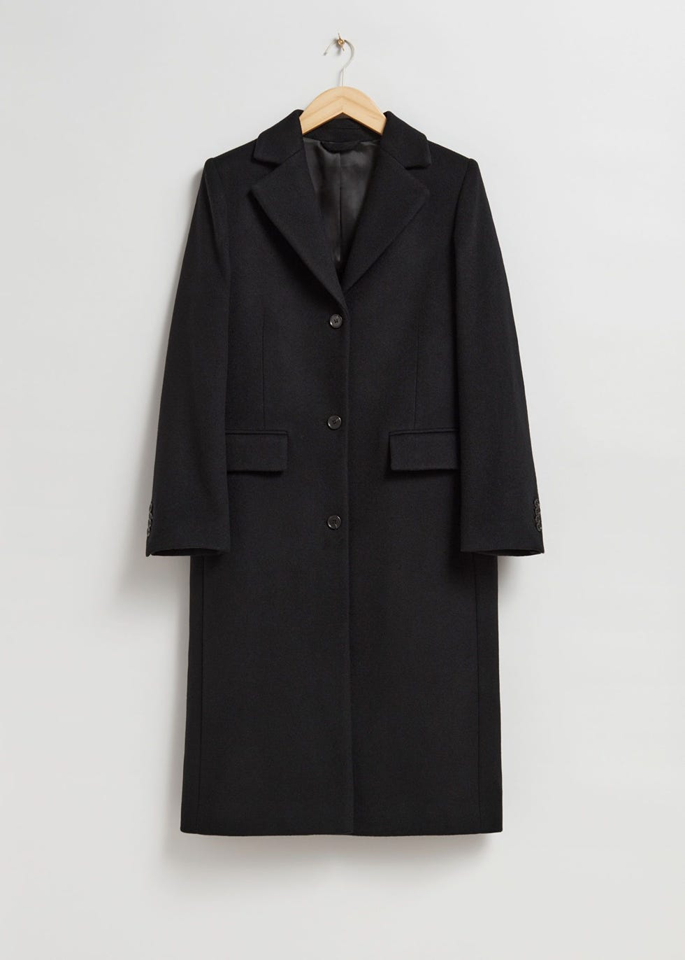 Single-Breasted Wool Coat