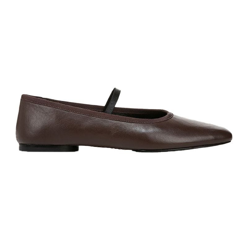 Vivian Leather Mary Jane Ballerina Flats