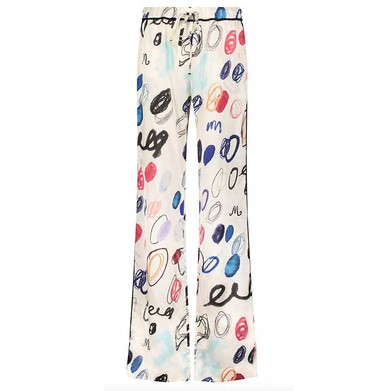 Drawstring Scribble Pants