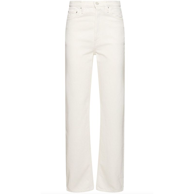 White Straight-Leg Jeans