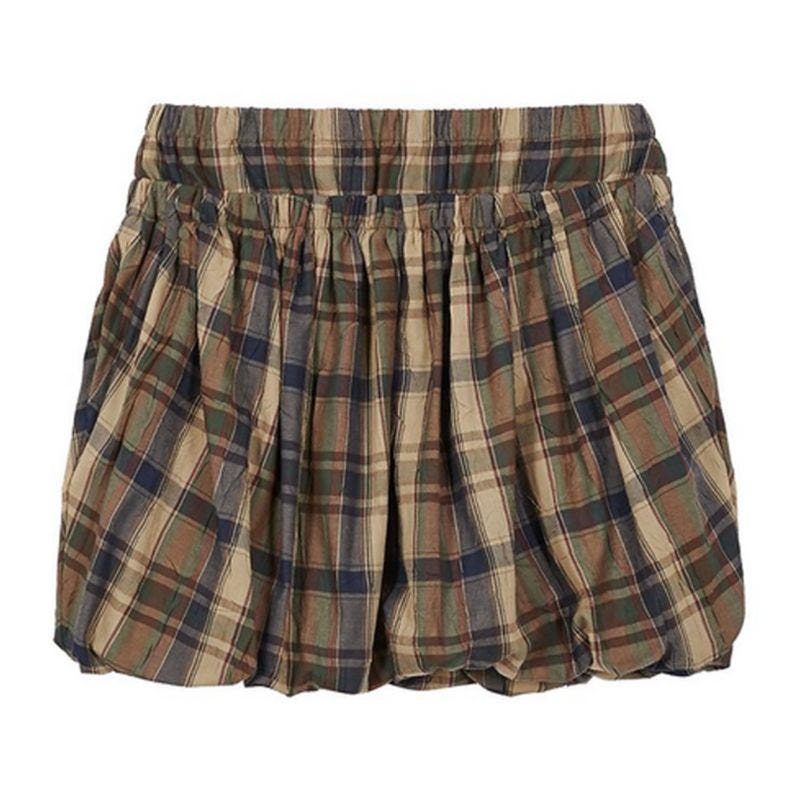 Balloon Skirt (Brown Check)