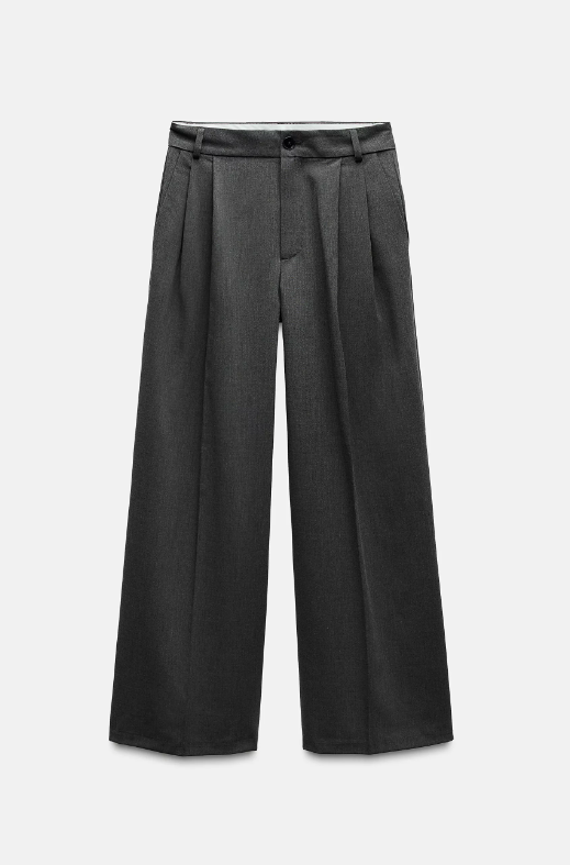 Pantalón ancho gris