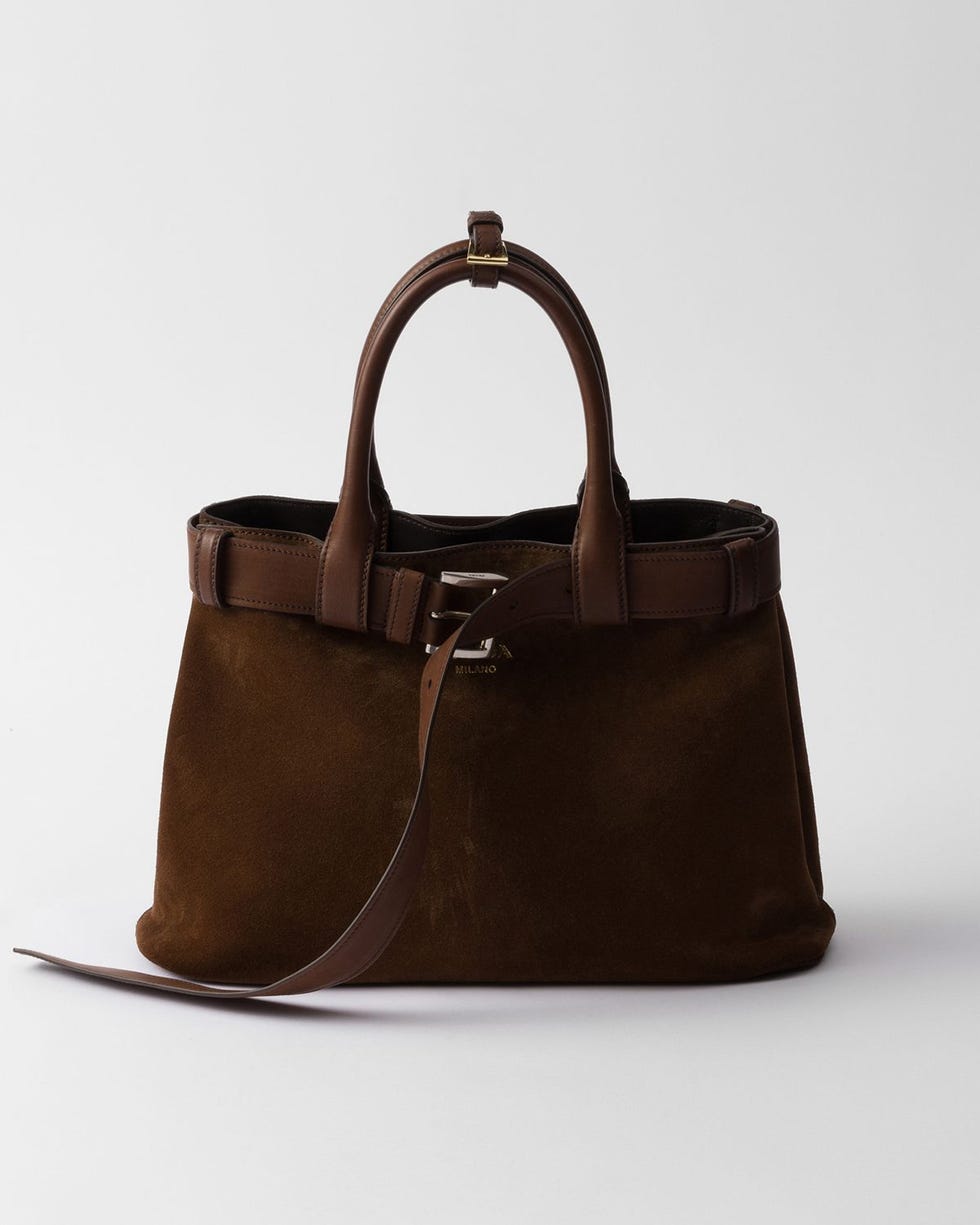 Medium Buckle Suede Bag with Belt