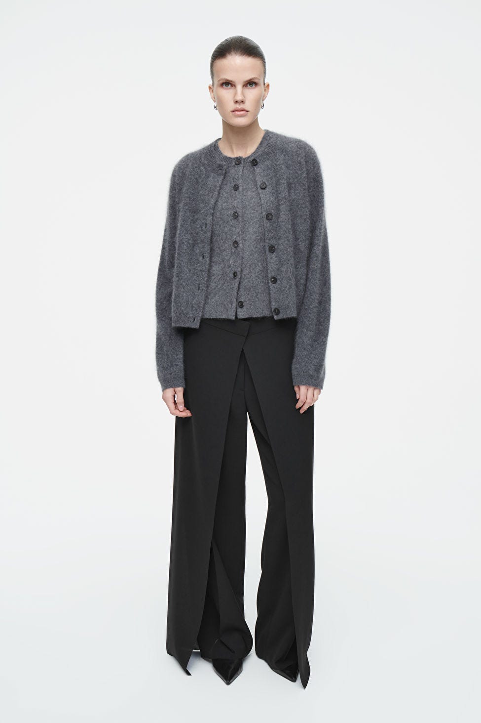 Tailored wrap-front trousers
