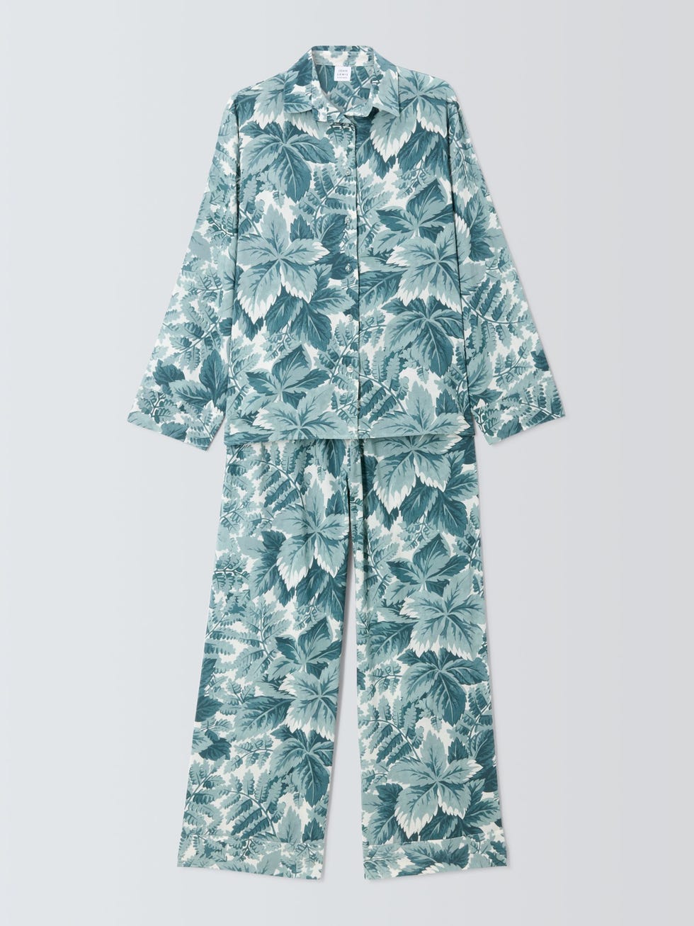 John Lewis x Collagerie Botany Cotton Modal Pyjama Set  Blue Ivory