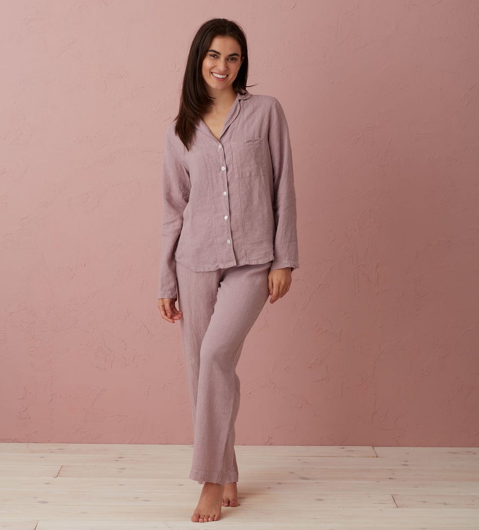 Vintage Rose Polly 100% Linen Pyjama Top, £75