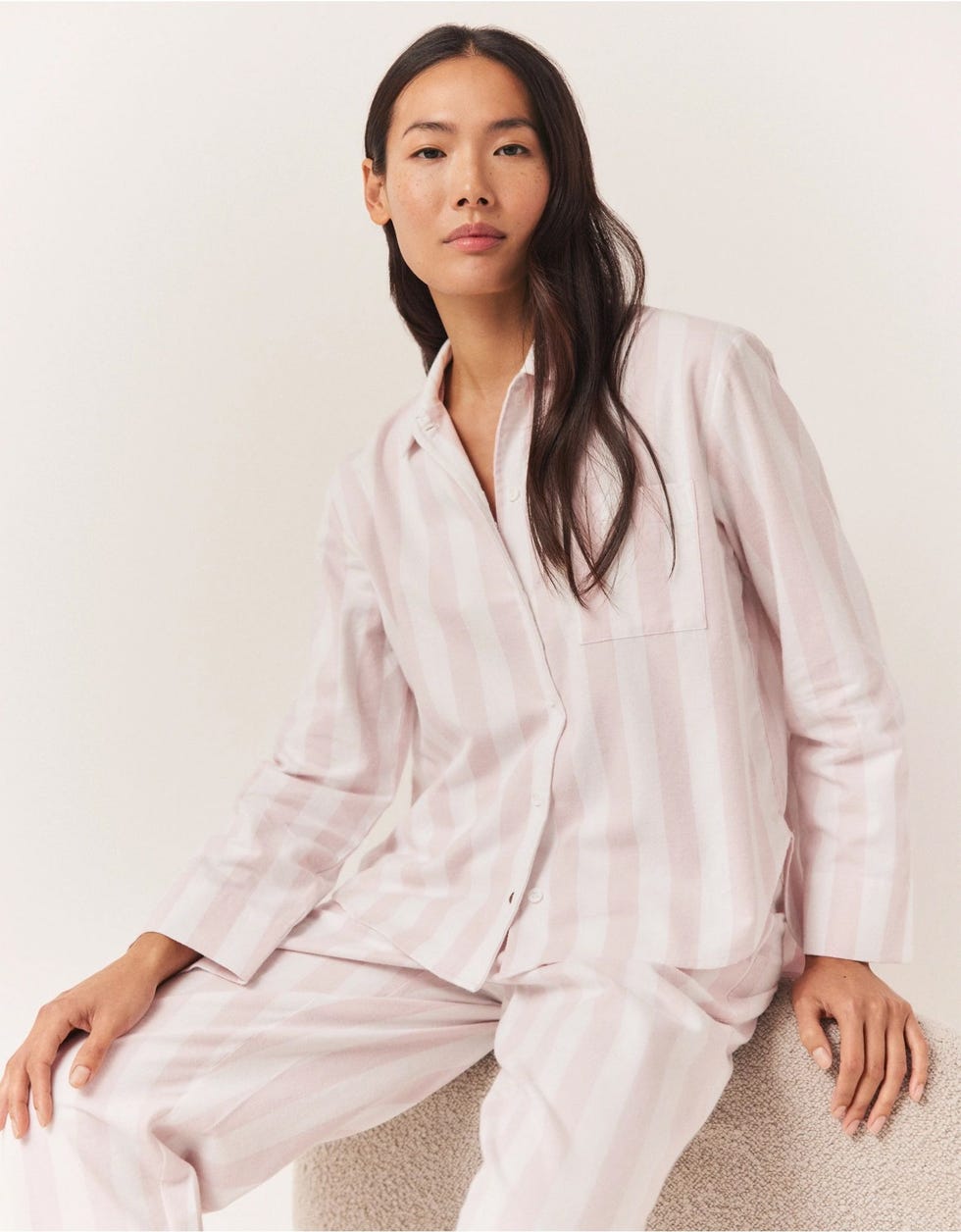Brushed Cotton Wide Stripe Pyjama Set, £80