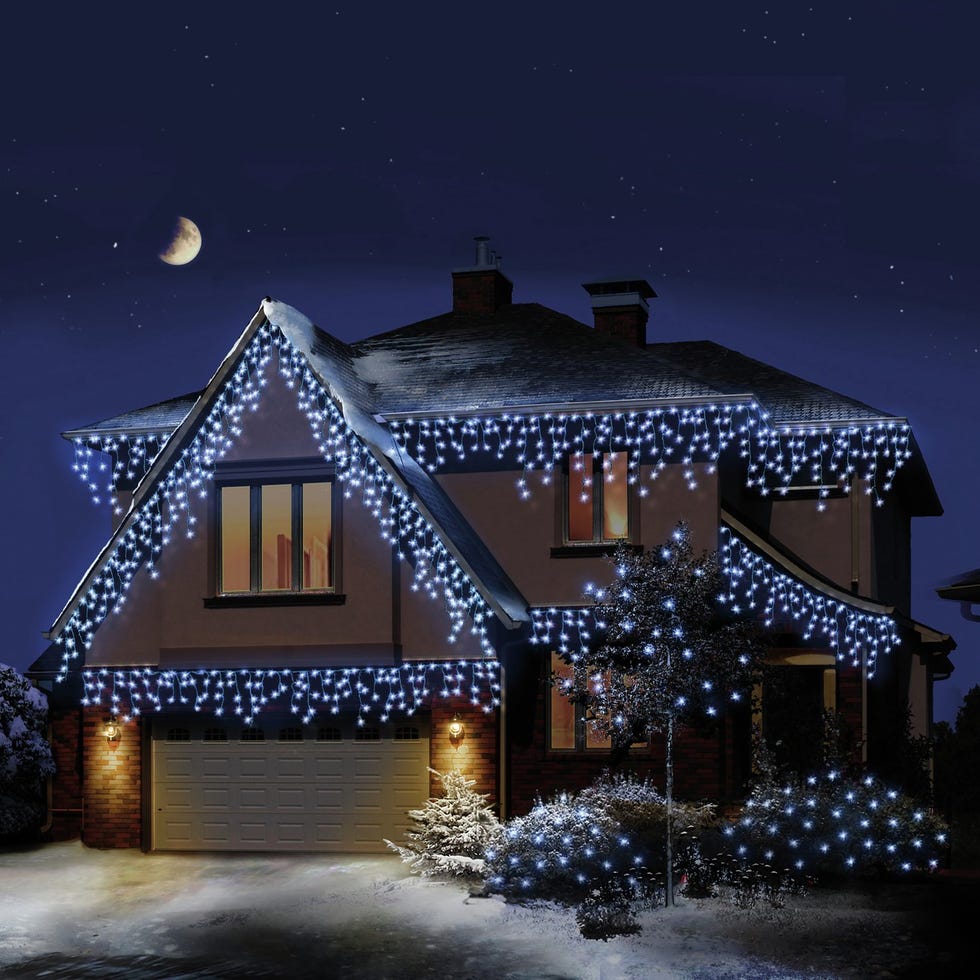Premier Decorations 720 LED Timer Icicle Lights - White