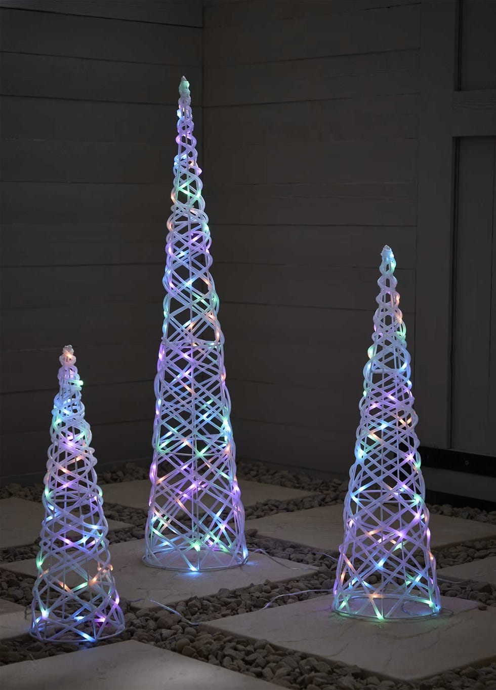 3pk LED Christmas Tree Outdoor Mains Lights